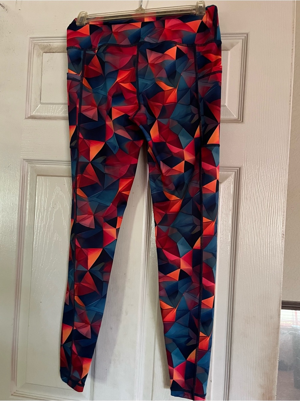 Constantly Varied Gear Multicolor Geometric Leggings - Blue, Red, Pink, Orange